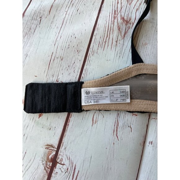 Wacoal Black Lace Overlay Padded Bra Size 34B - Picture 7 of 8